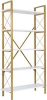 Megapap Elysian Βιβλιοθήκη Λευκό-Χρυσό 90x33.5x180cm 0273252