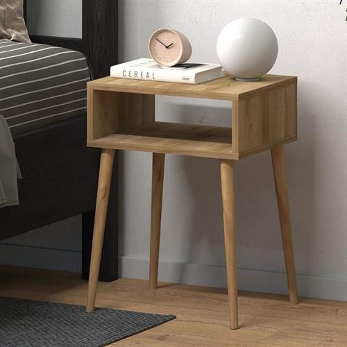 Megapap Fiona Κομοδίνο Ξύλινο Pine Oak 45x30x58cm 0258128