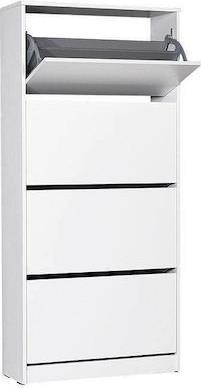 Megapap Flat Duo Ξύλινη Παπουτσοθήκη Λευκή 73x26x157cm 0080444