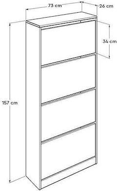 Megapap Flat Duo Ξύλινη Παπουτσοθήκη Λευκή 73x26x157cm 0080444