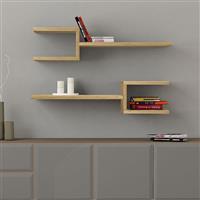 Megapap Fork Ράφια Τοίχου Sapphire Oak Σετ 2τμχ 75x19.5x18cm 0241563