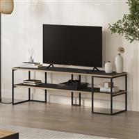 Megapap Friday Έπιπλο Τηλεόρασης από Μέταλλο & Ξύλο Black Wood Μ140xΠ37xΥ45cm 0279159