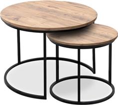 Megapap Gary Στρογγυλό Σετ Ζιγκόν Ξύλινο Μ65xΠ65xΥ44cm 0261127