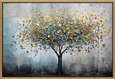 Megapap Gold Tree Πίνακας σε Καμβά 140x100cm