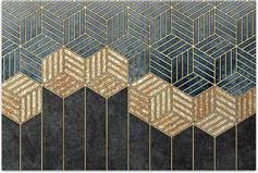 Megapap Golden Cubes Πίνακας σε Καμβά 100x70cm 0231933
