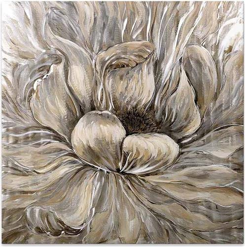Megapap Golden Flowers Καμβάς Ψηφιακής Εκτύπωσης 100x100x3cm