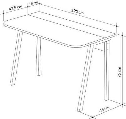 Megapap Γραφείο Halbert Ξύλινο Ανοιχτή Μόκα-Λευκό 120x60x75cm