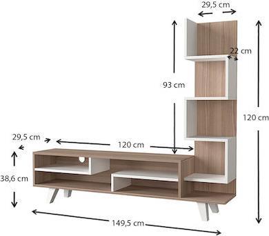 Megapap Granada Ξύλινο Έπιπλο Τηλεόρασης Μ149.5xΠ29.5xΥ120cm GP042-0043,1