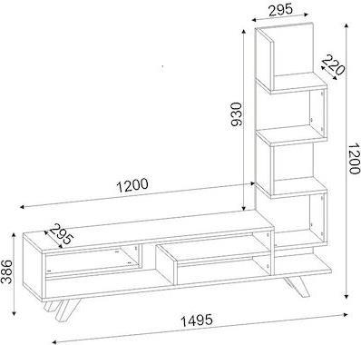 Megapap Granada Ξύλινο Έπιπλο Τηλεόρασης Μ149.5xΠ29.5xΥ120cm GP042-0043,1