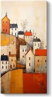Megapap Houses On The Hill Πίνακας σε Καμβά 50x100cm 0257811