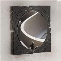 Megapap Hulla Καθρέπτης Τοίχου με Μαύρο Μεταλλικό Πλαίσιο 55.6x55.6cm 0234823