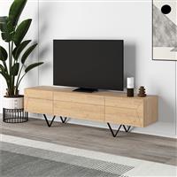 Megapap Jacomen Έπιπλο Τηλεόρασης Ξύλινο Sapphire Oak Μ160xΠ35xΥ43cm 0279174