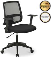 Megapap Καρέκλα Γραφείου με Ανάκλιση και Ρυθμιζόμενα Μπράτσα Paco Μαύρη 0208924