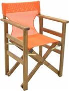 Megapap Καρέκλα Σκηνοθέτη Ξύλινη Klara Καρυδί Εμποτισμού/Πορτοκαλί 61x51x86cm 0095088