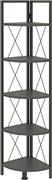 Megapap Kelsie Βιβλιοθήκη Γωνιακή Μαύρο-Ανθρακί 33.5x33.5x162.5cm 0261820