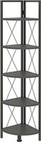 Megapap Kelsie Βιβλιοθήκη Γωνιακή Μαύρο-Ανθρακί 33.5x33.5x162.5cm 0261820