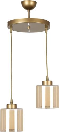 Megapap Kenedy Κρεμαστό Φωτιστικό Δίφωτο για Ντουί E27 Χρυσό 0249252