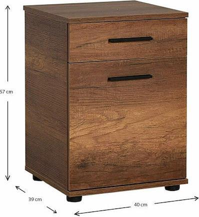 Megapap Ξύλινο Κομοδίνο Trendline Καρυδί 40x39x57cm