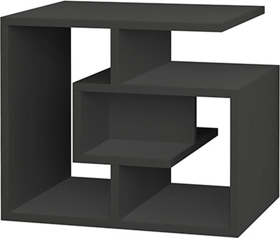 Megapap Labirent Ορθογώνιο Βοηθητικό Τραπεζάκι Ξύλινο Ανθρακί Μ54xΠ40xΥ45cm GP037-0023,3