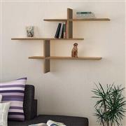 Megapap Leo Ράφι Τοίχου Ανοιχτό Καφέ 123x22x80cm 0241555