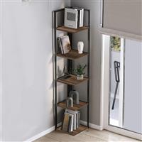 Megapap Lidia Γωνιακή Βιβλιοθήκη Καφέ-Μαύρο 33.5x33.5x180cm 0261822