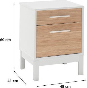 Megapap London Κομοδίνο Ξύλινο Λευκό 45x41x60cm 0252882