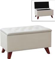 Megapap Lotus Σκαμπό Ταμπουρέ με Αποθηκευτικό Χώρο Επενδυμένο με Βελούδο Μπεζ 90x40x50cm 0269291