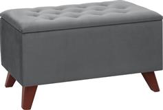 Megapap Lotus Σκαμπό Ταμπουρέ με Αποθηκευτικό Χώρο Επενδυμένο με Βελούδο Γκρι 90x40x50cm 0269289