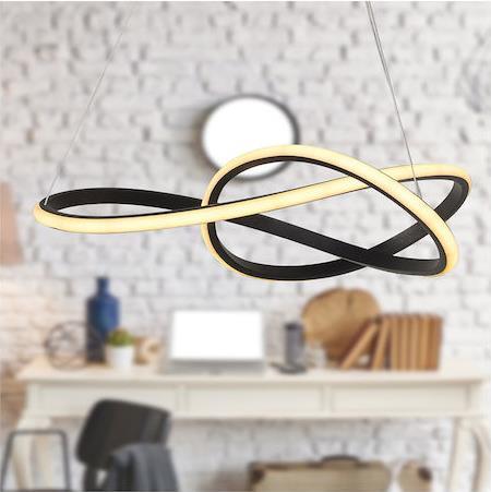 Megapap Luciano Μοντέρνο Κρεμαστό Φωτιστικό με Ενσωματωμένο LED σε Μαύρο Χρώμα 47x47x50cm