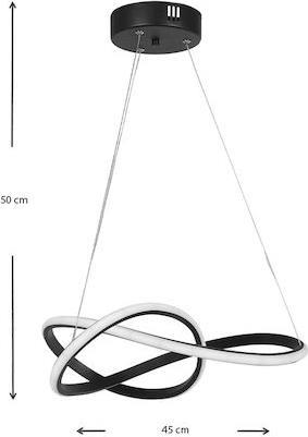 Megapap Luciano Μοντέρνο Κρεμαστό Φωτιστικό με Ενσωματωμένο LED σε Μαύρο Χρώμα 47x47x50cm