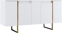 Megapap Luxe Μπουφές Ξύλινος Λευκό-Χρυσό 160x35x80cm 0248915