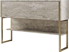 Megapap Luxe Μπουφές Ξύλινος Travertine-Χρυσό 120x30x80cm 0254014
