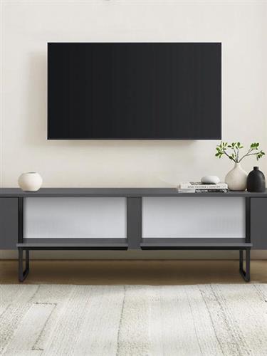 Megapap Luxe Έπιπλο Τηλεόρασης Ξύλινο Ανθρακί Μ180xΠ30xΥ50cm 0248910