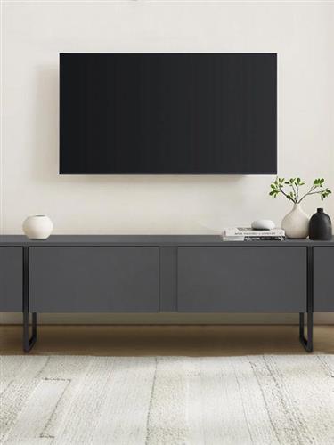 Megapap Luxe Έπιπλο Τηλεόρασης Ξύλινο Ανθρακί Μ180xΠ30xΥ50cm 0248910