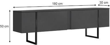 Megapap Luxe Έπιπλο Τηλεόρασης Ξύλινο Ανθρακί Μ180xΠ30xΥ50cm 0248910