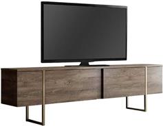 Megapap Luxe Έπιπλο Τηλεόρασης Ξύλινο Καρυδί-Χρυσό Μ180xΠ30xΥ50cm 0261144