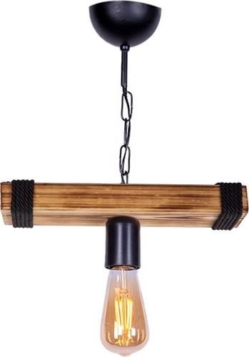 Megapap Mako Vintage Κρεμαστό Φωτιστικό Μονόφωτο με Σχοινί και Ντουί E27 Καφέ 0207353