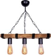 Megapap Mako Vintage Κρεμαστό Φωτιστικό Τρίφωτο με Σχοινί και Ντουί E27 Καφέ 0207358