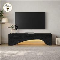 Megapap Mara Έπιπλο Τηλεόρασης από Ξύλο με Φωτισμό LED Sencron Black Μ150xΠ31.4xΥ40cm 0286231