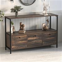 Megapap Mars Μπουφές από Ξύλο & Μέταλλο Rustic Καρυδί 122x36x80.1cm 0267153