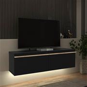 Megapap Morel Έπιπλο Τηλεόρασης Ξύλινο με Φωτισμό LED Μαύρο Μ140xΠ41.8xΥ40cm 0249134