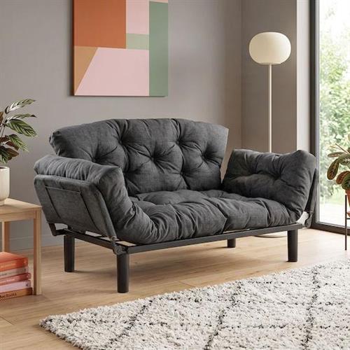 Megapap Nitta Διθέσιος Καναπές Κρεβάτι Ανθρακί 155x70x85cm 0291462