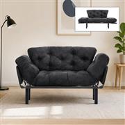 Megapap Nitta Διθέσιος Καναπές Κρεβάτι Μαύρο 155x70x85cm 0291460