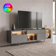 Megapap Norm Έπιπλο Τηλεόρασης από Ξύλο με Φωτισμό LED Ανθρακί Μ180xΠ32xΥ55cm 0286170