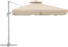 Megapap Ομπρέλα Κρεμαστή Τετράγωνη Αλουμινίου Pearl Εκρού με Βάση Στήριξης 3x3m 0212249