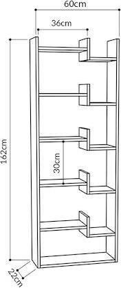 Megapap Oppa Βιβλιοθήκη Ανθρακί-Λευκό 60x22x162cm GP037-0036,3