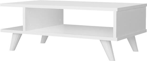 Megapap Ορθογώνιο Τραπεζάκι Σαλονιού Titus Ξύλινο Λευκό Μ80xΠ45xΥ30cm 0215970