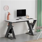 Megapap Papillon Γραφείο Ξύλινο με Βιβλιοθήκη Ανθρακί-Λευκό 137x60x75cm 0273565