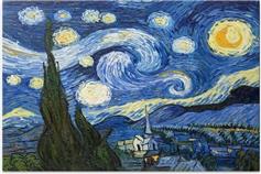 Megapap Πίνακας σε Καμβά Starry Night 100x70cm 0222725