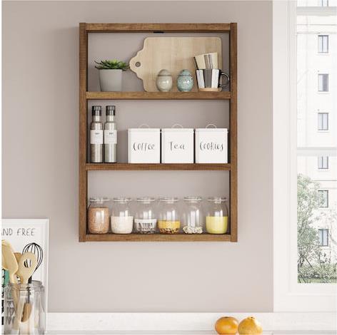 Megapap Prena Ράφι Τοίχου Καρυδί 43.2x9x60cm 0276819